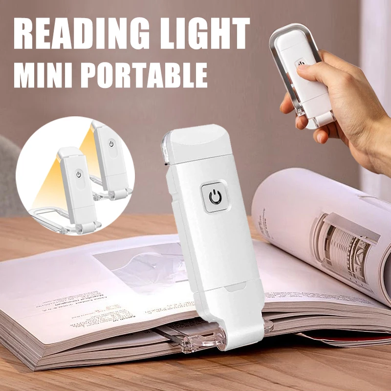 USB Rechargeable Wireless Reading Lamp Clip on Reading Light Eye-Caring Office Lamp for Kids Studying Perfect for Readers Travel