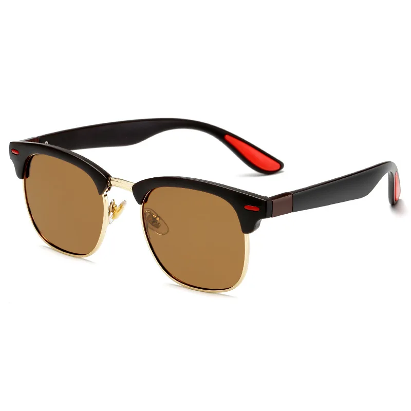 Lunettes de soleil polarisées à rivets rétro classiques pour hommes et femmes, design de marque, briquet à jambes TR90, lunettes de soleil à la mode