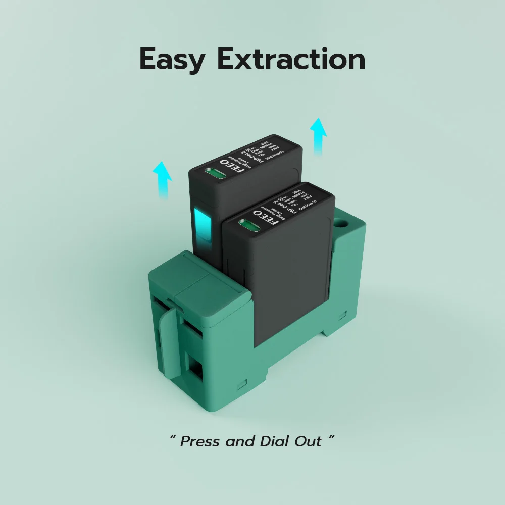 FEEO DC SPD 2P 6PCS 600V 800V 20KA~40KA Din Rail Solar Outdoor Power Protection Protective Device Surge Protector Surge TUV & CE