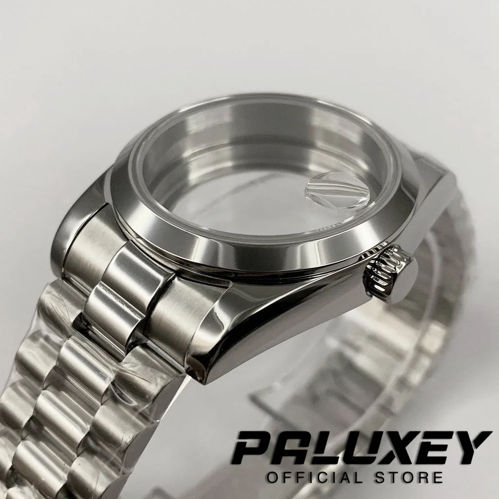 36MM/40MM  Sapphire Crystal 316l Steel Watch Case And President Strap For NH35/36 ETA 2824 PT5000  Movement