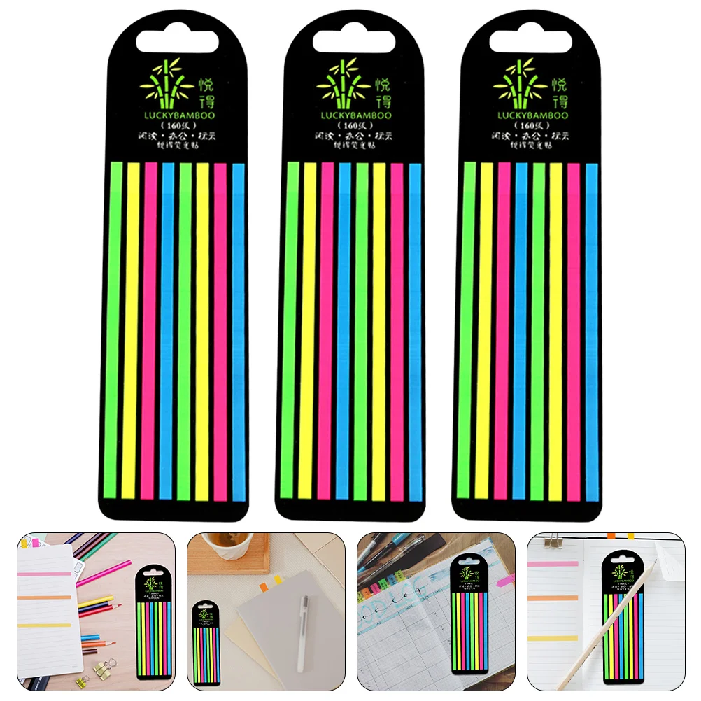 4 Boxes Notes Labels Stickers Fluorescence Page Marker Very Fine Reading Strips The Pet Book Accessory