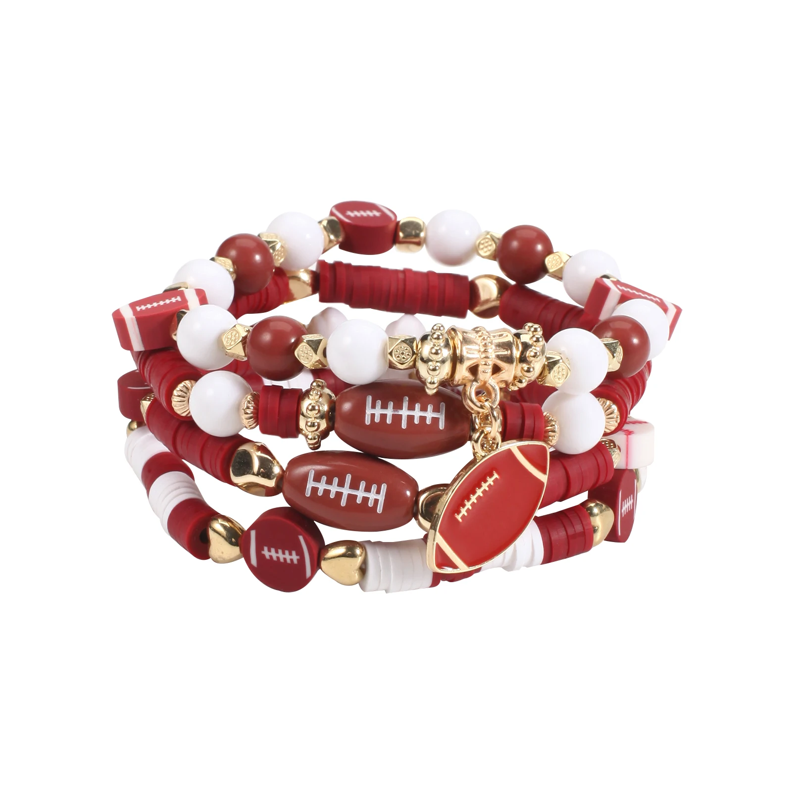 The American Football Bracelet Rugby Game Stretchy Beaded Bracelets