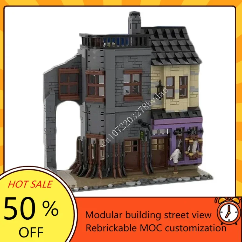 

1183 шт. метла Eeylops Сова Emporium модульный MOC креативная модель с видом на улицу на заказ пазлы DIY образование сборка игрушки подарки