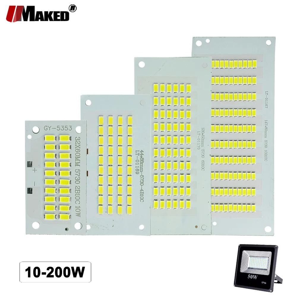 5PCs LED Floodlight Replace Plate SMD5730 PCB10 20 30 50 100 150 200W 100% Full Power Light Source Panel For Outdoor Lamps DIY