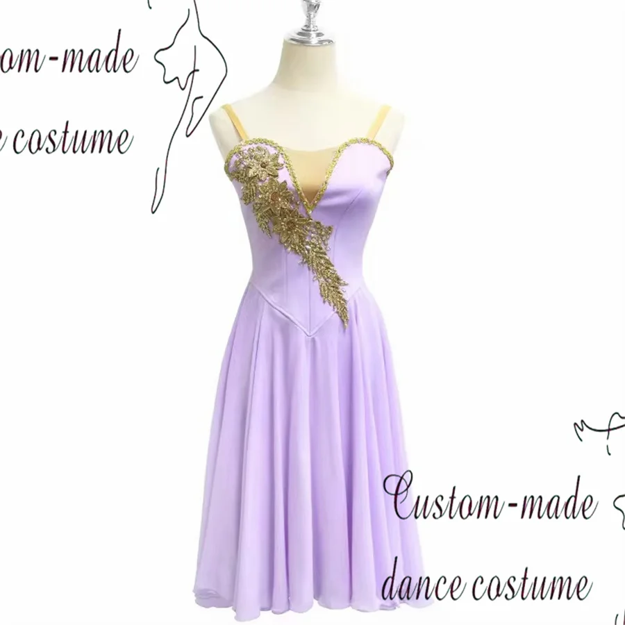 

Fine Pattern Custom Size Custom Color Kids Girls Performance Wear Contemporary Lilac ical Ballet Dress
