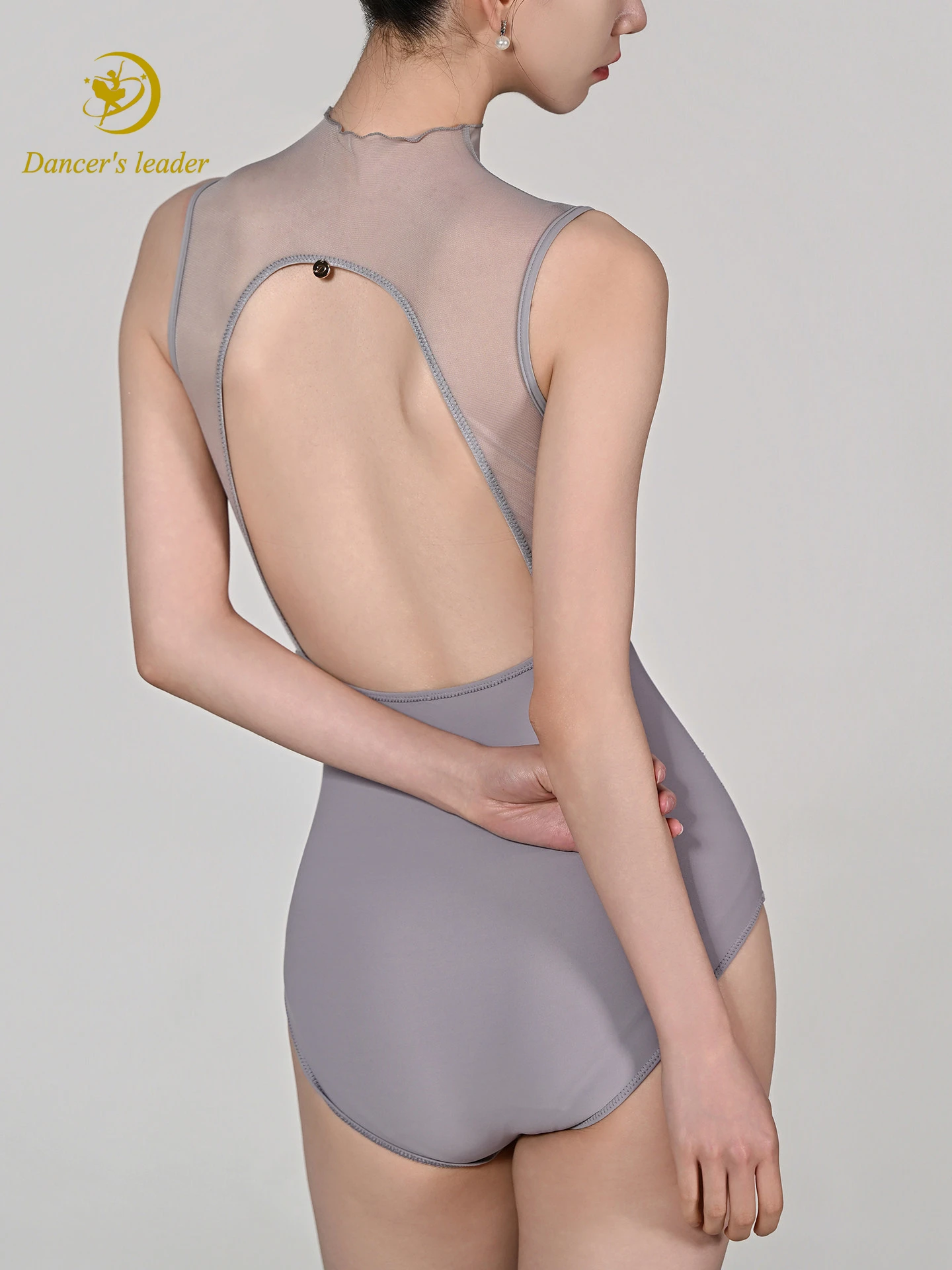 

Ballet Professional Women's Slimming Dance Yoga Irregular Print Net Single Sleeve Training Uniform