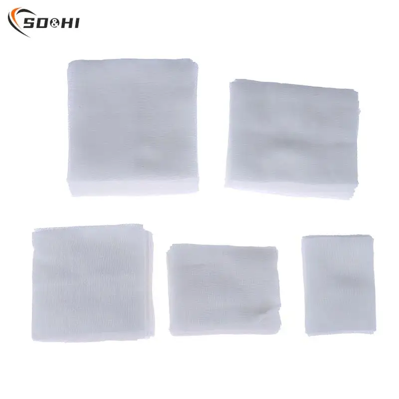 10pcs Gauze Pad Non Woven Cotton Wound Care Sterile Supplies Makeup Wipes Bandage Aid First Sponge Medical Sponges Pad Face Swab