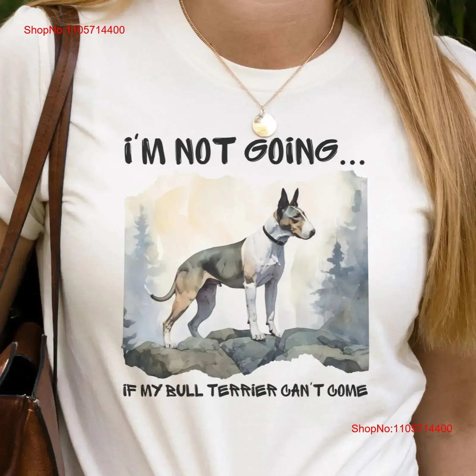 Funny Bull Terrier T Shirt for lover gift idea Bully owner mom cute watercolor tshit dog dad vintage Washed Breathable fashion