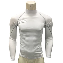 Men's Fashion Long Sleeve Turtleneck Pullover Undershirts T-Shirts Gym Fitness Tops Skinny Solid Tees Men Swim Surf Rashguard