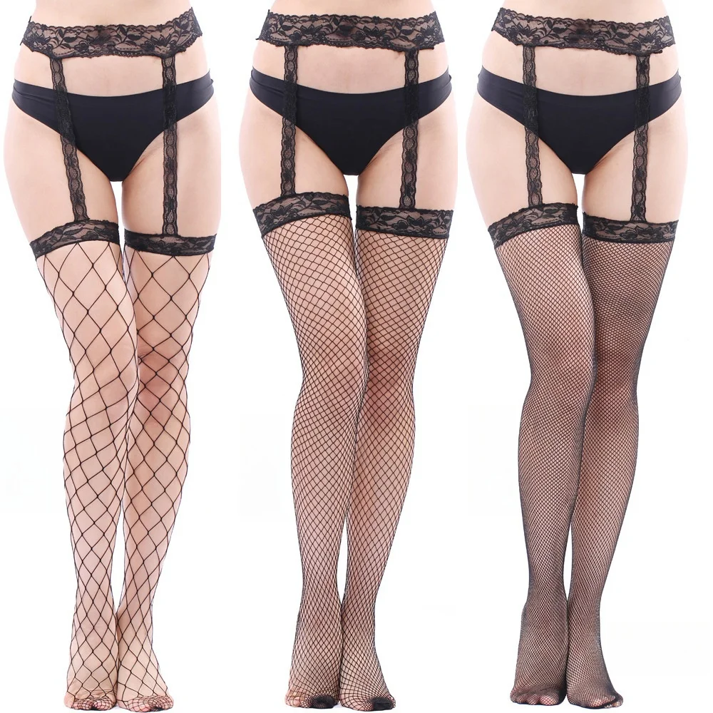 EAUCE-Bas cuisse haute pour femme, ensemble de lingerie avec jarretelles, collants grande taille, collants, leggings, chaussettes longues