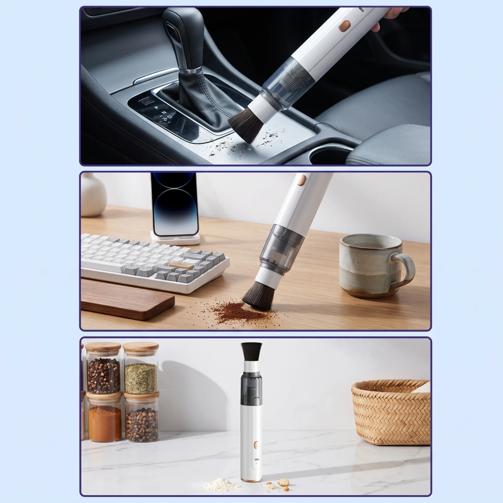 デスクトップダスト掃除機-軽量ハンドヘルド掃除機-ブラシ付き-強力-かわいい-コーヒー愛好家向け