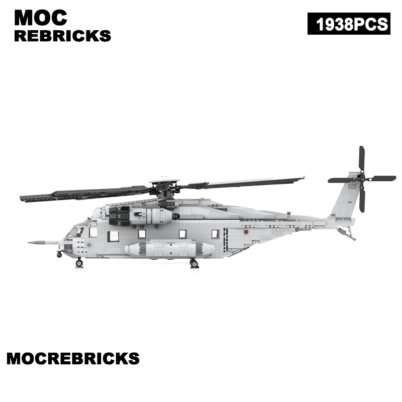 MOC US Military Weapons CH-53 Super Stallion Transport Helicopters  Building Block Brick Toy DIY Assemble Model Boy Birthday Gif