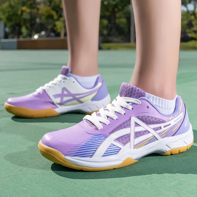 Professional Badminton Shoes Men Women Fashion Purple Badminton Sneakers Non-Slip Table Tennis Shoes Men Indoor Volleyball Shoes