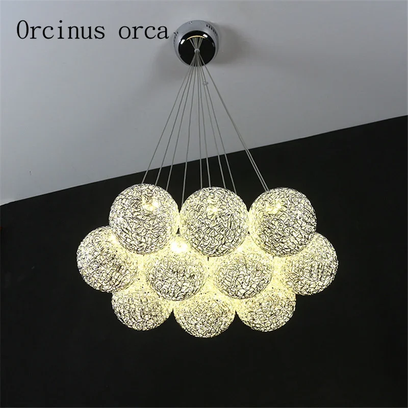 Modern minimalist creative LED chandelier restaurant bedroom restaurant personalized art sphere Chandelier free shipping