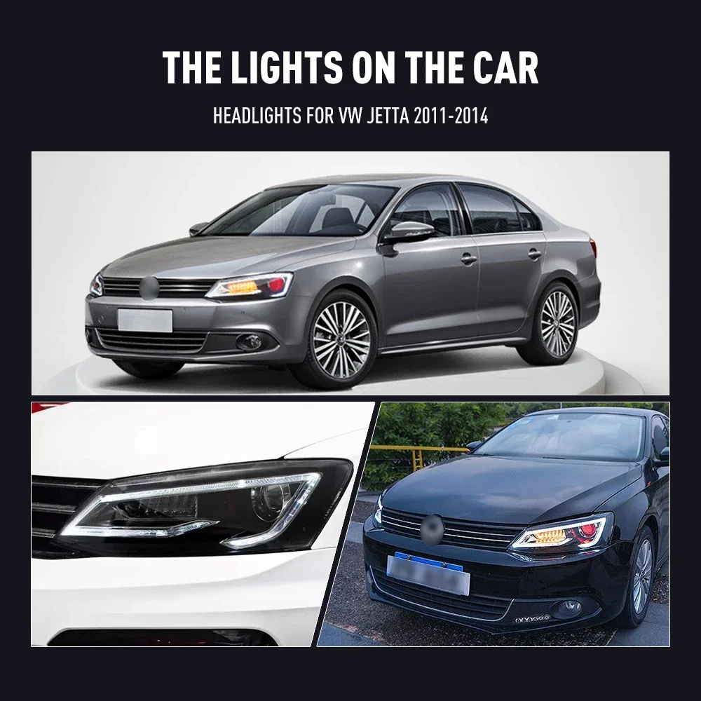 

2 шт. автомобильный Стайлинг фары для VW Jetta 2011-2014 светодиодные фары DRL дневные ходовые огни сигнальные лампы автоаксессуары