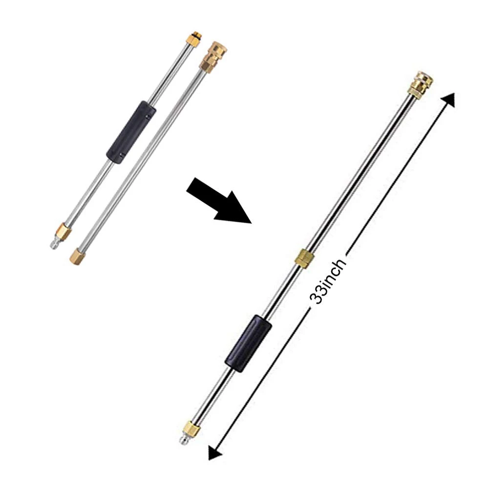 

1 комплект удлинительной распылительной палочки для мойки высокого давления с насадкой-распылителем и 1 комплект адаптеров для мойки высокого давления, комплект быстрого подключения