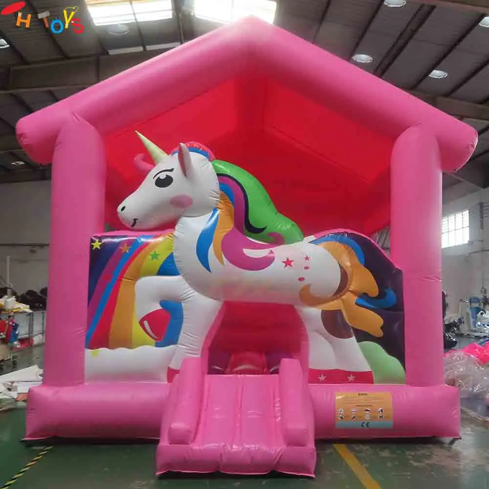 

4x4m Unicorn Inflatable Bouncer Beautiful Inflatablle Bounce House for Children Carnival Party