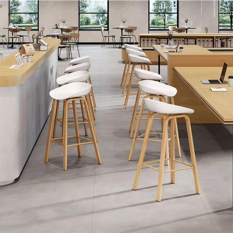 AliExpress – Solid Wood Leisure Small Homes, Simple High Stool Front Desk Cashier, Chair For Bar And Milk Tea Shop