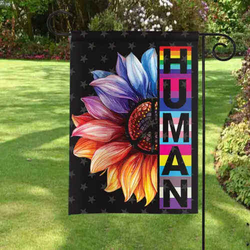 Progress Pride Rainbow Sunflower Decorative Garden Flag, LGBTQ Gay Lesbian ZZU hhz