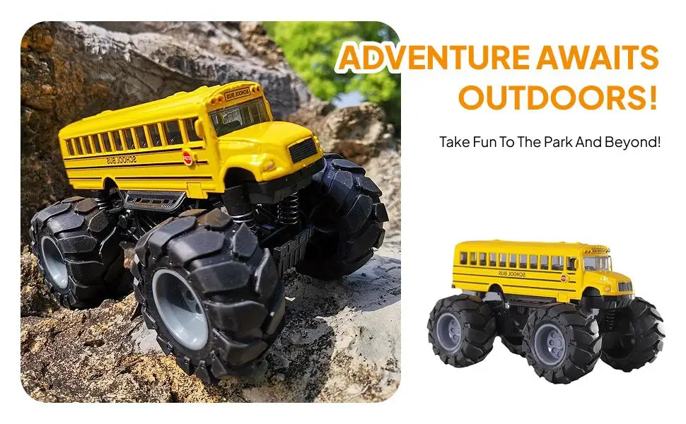 

School Bus Toy Sturdy Big Wheel Vehicles for Boys Girls Children Gifts