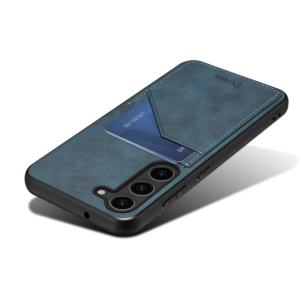 الفاخرة للصدمات فتحة بطاقة الائتمان المحفظة الغطاء الخلفي ماتي ريترو جلدية قضية الهاتف لسامسونج غالاكسي A55 A15 A25 A35 A05 A05S