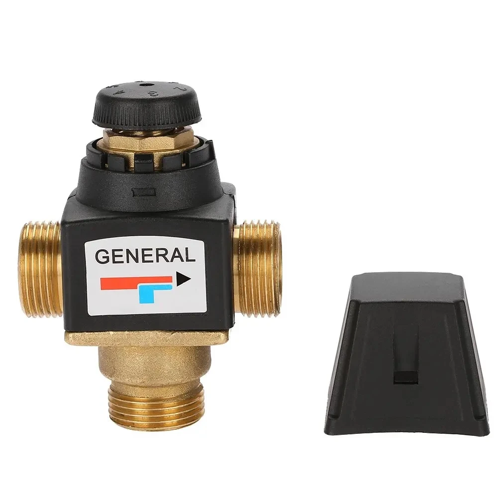 3 Way DN20 Thermostatic Mixing Valve Male Thread Brass Mixing Valve for Small Floor Heating Circulation