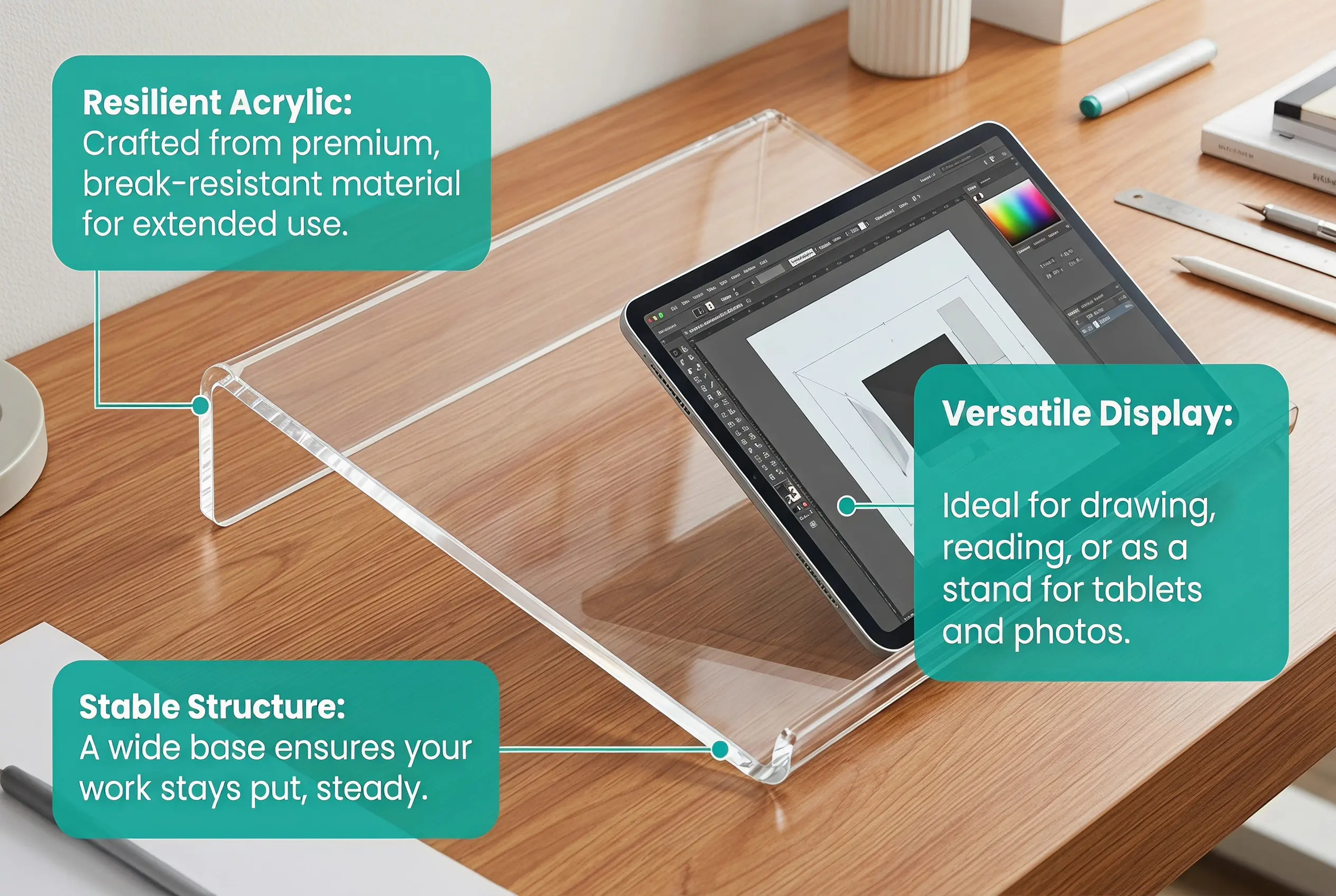 Acrylic Tripod Easel Painting Slant Board for Artists Students Writing Drawing Desktop Display Stand Multipurpose Sketching