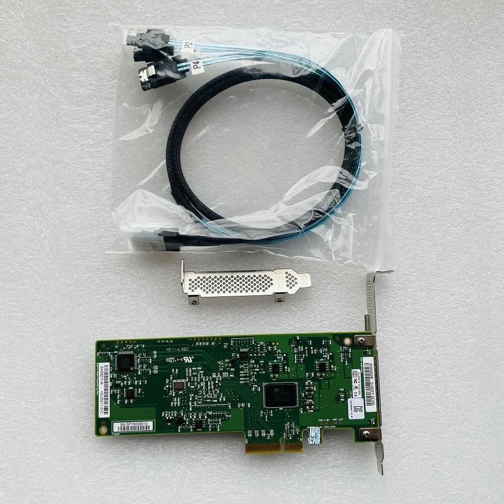 LSI 9211-4i PCI-E 4 منافذ 6 جيجا بايت في الثانية بطاقة تحكم RAID الداخلية + كابل 8087 SATA #3