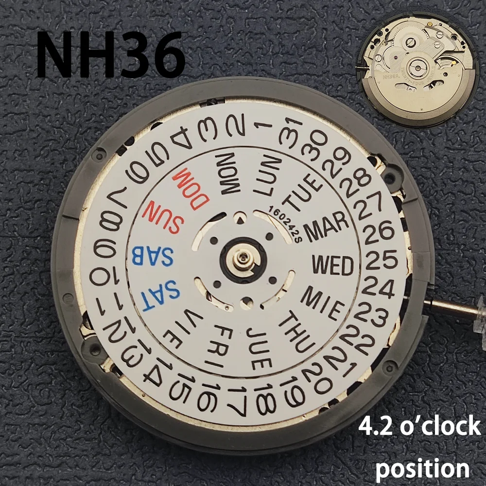 

Japanese original NH36A movement 4.2 Crown date position automatic movement watch replacement parts