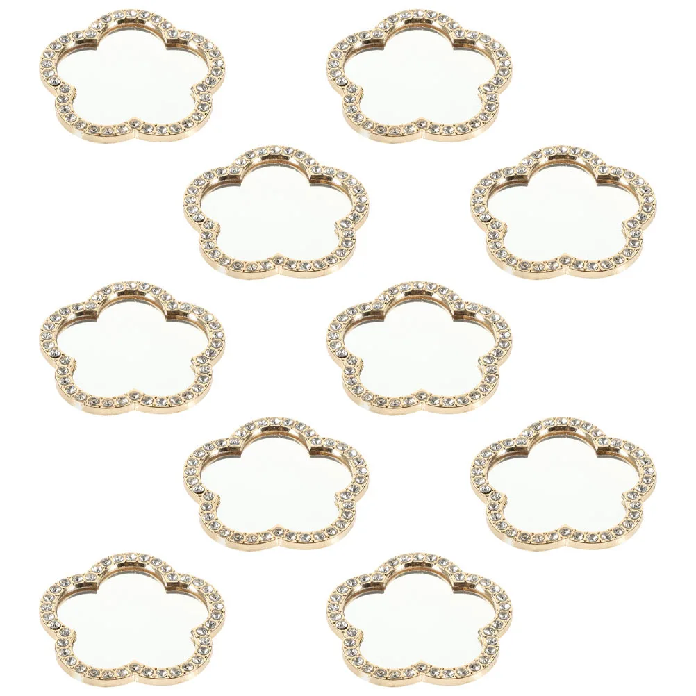 

10Pcs Tiny Flower Mirror Tiles for DIY Crafts Small Mini Mirrors for Projects Craft Supplies Small Square