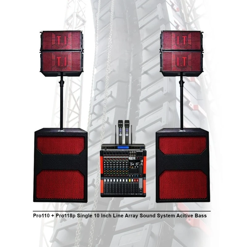 400W/800W Wooden Line Array Sound System With Subwoofer For Outdoor Stage Event 3 Year Warranty Audio Equipment