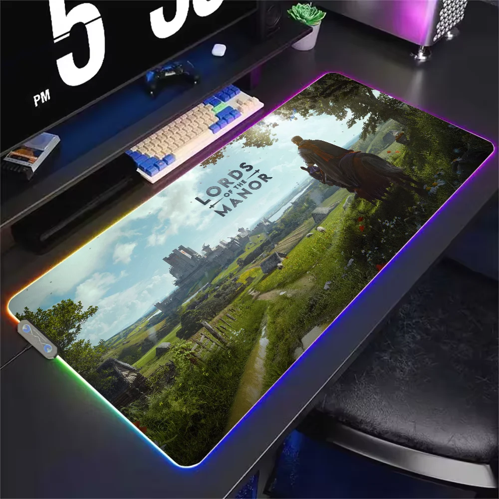 

Game Manor Lords S Mouse Pad RGB LED Light Non-Slip Rubber Base Waterproof Office PC Home Best Price Desk-Mat USB Large Game