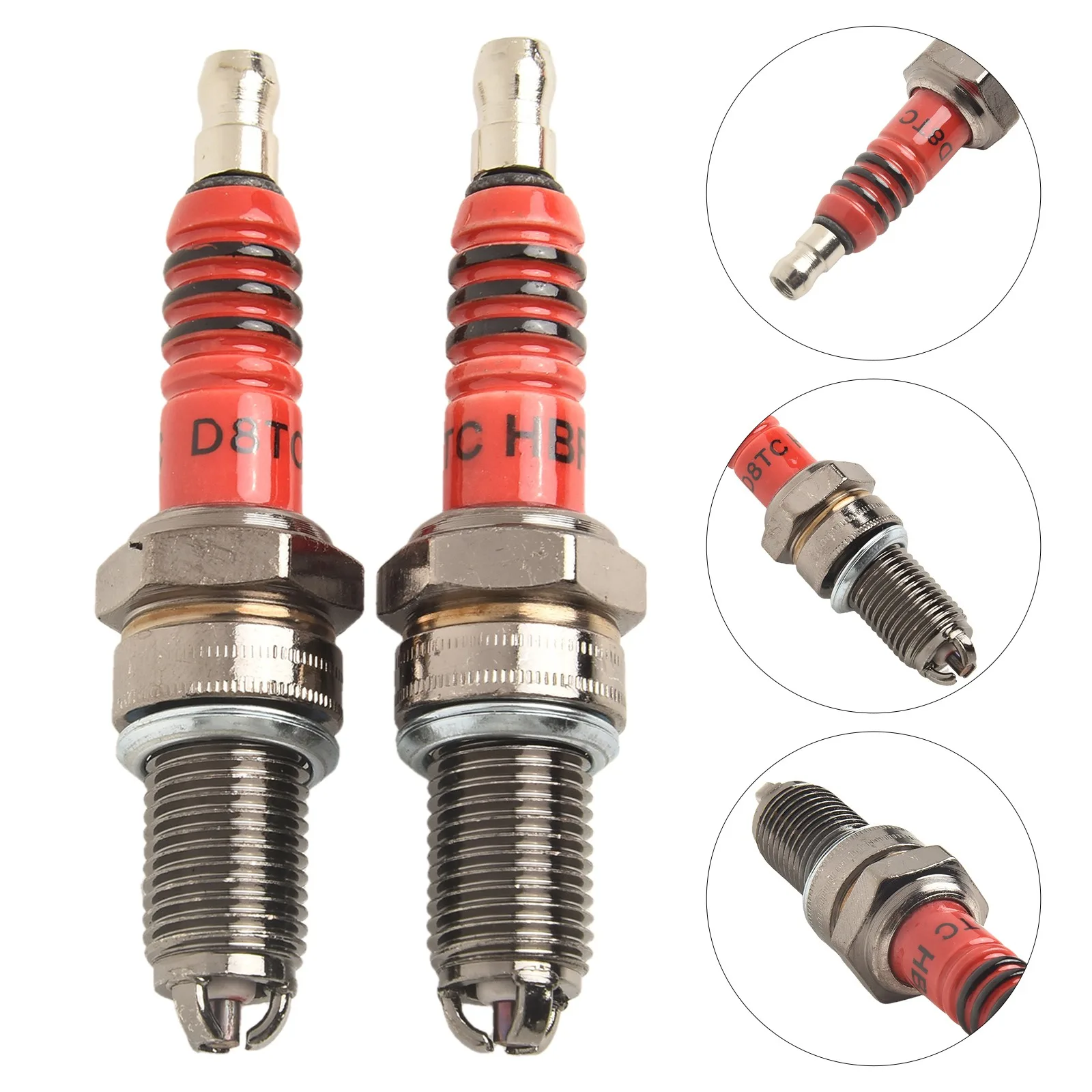 New Practical High Quality Spark Plug 2Pcs Assembly Replacement For CG125 CF250 CH250 For D8TC 125cc 150cc 200cc