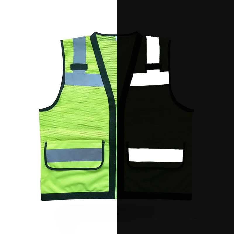 Men Woman High visibility safety vest work vest workwear safety red reflective vest construction vest with logo