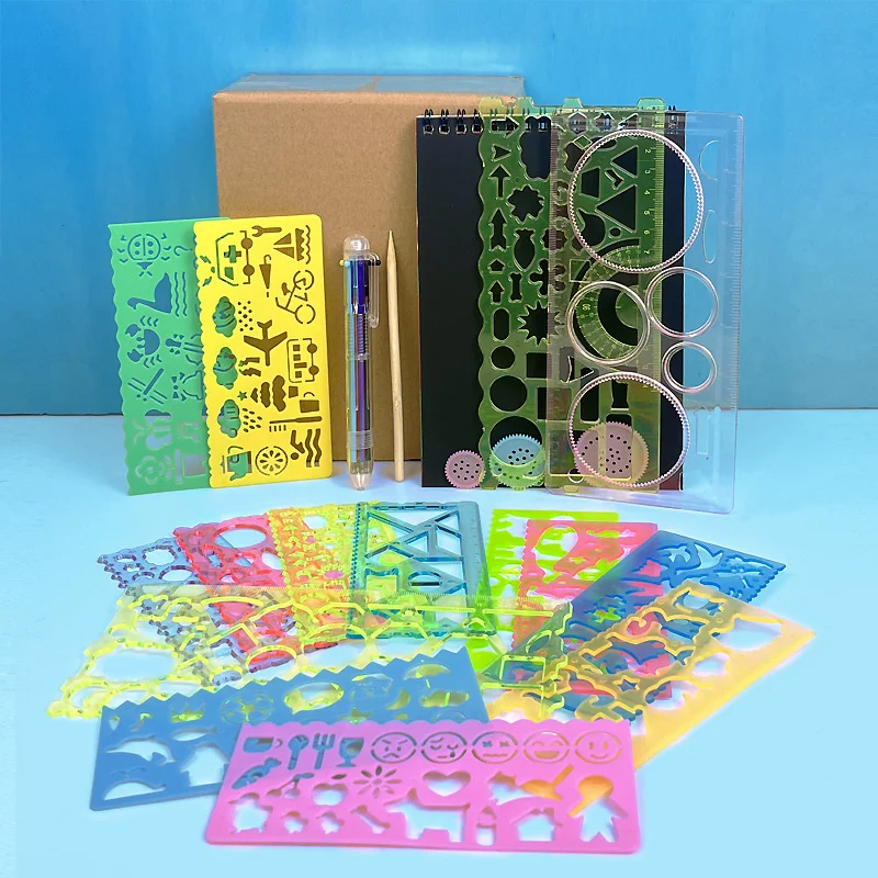 18pcs Spirograph Drawing Toys Set Geometric Ruler Mathematical Roulette Drawing Tools Learning Painting Puzzle Toys Art Tool