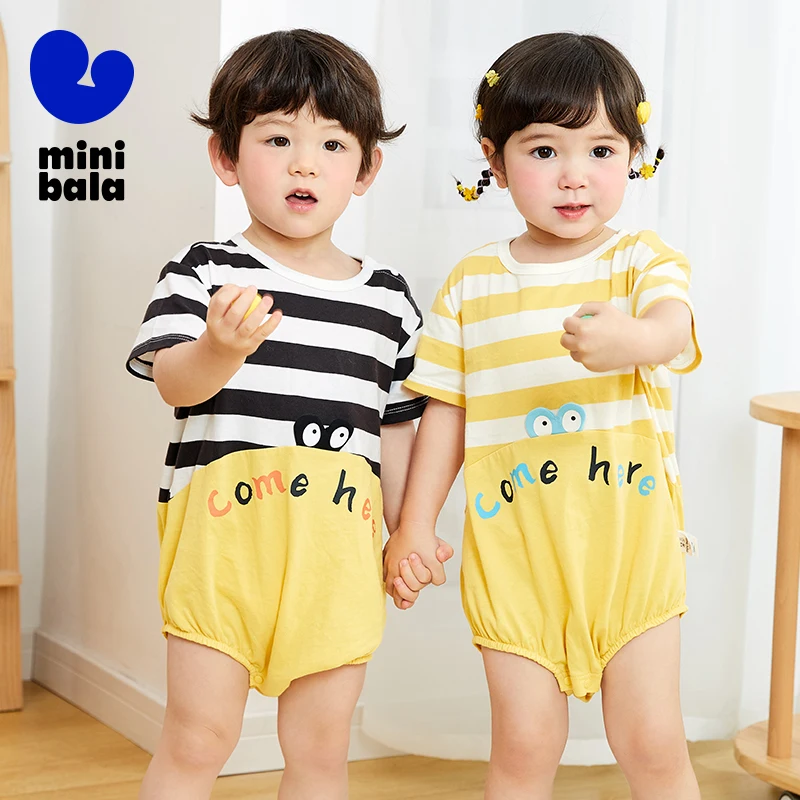 

Mini Bala Infant Romper Fashionable Summer Unisex Baby Pure Cotton Quick-Drying Diaper Cover