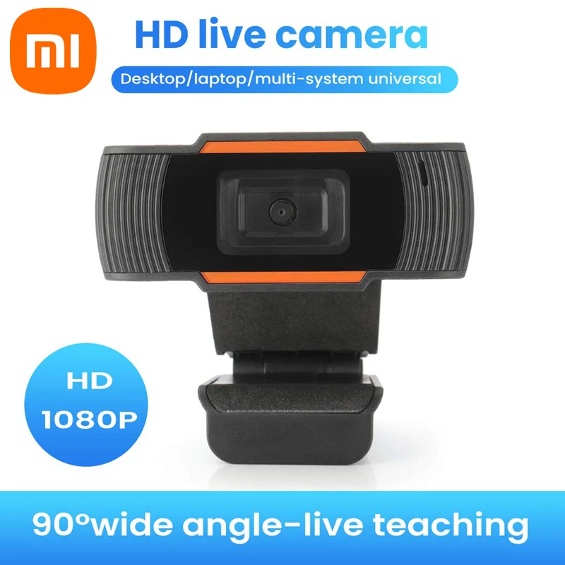 كاميرا ويب Xiaomi HD للكمبيوتر مع ميكروفون تركيز تلقائي للبث المباشر لعقد مؤتمرات الفيديو USB كاميرا ويب بدون سائق