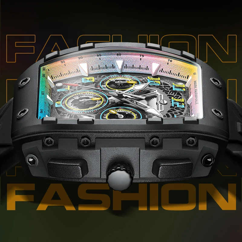 ساعة مارك فيرويل الجديدة للرجال كاجوال عصرية بمينا رائع وتصميم على شكل تونيو مقاومة للماء ومضيئة متعددة الوظائف كوارتز للرجال