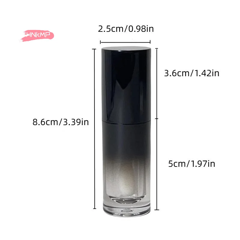 1/5 قطعة 6 مللي أنابيب ملمع الشفاه الفارغة المستديرة مع فرشاة الإبهام حاويات تعبئة ملمع الشفاه لأحمر الشفاه بنفسك وزيوت الشفاه