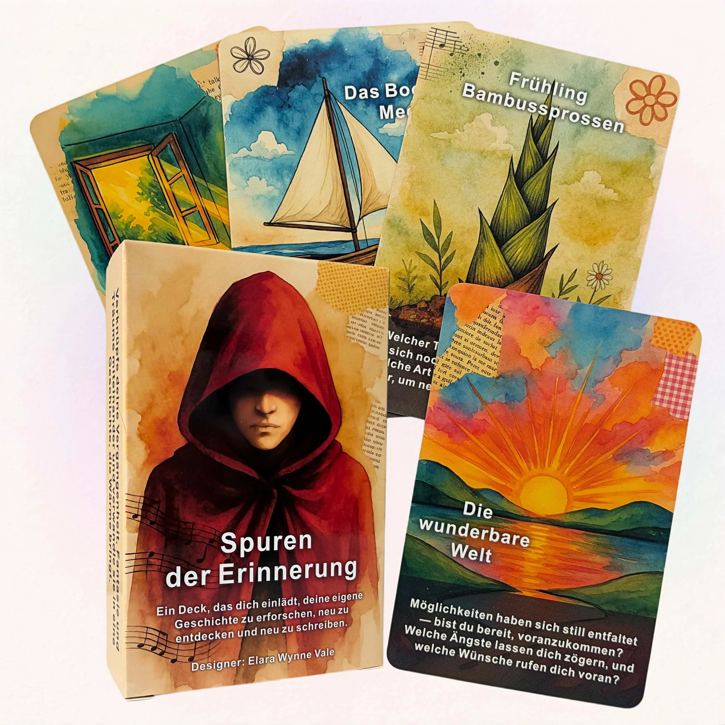 

50-Card German Self-Exploration Oracle Cards | Tarot-Style Deck, Warm Reflective Spiritual Gift