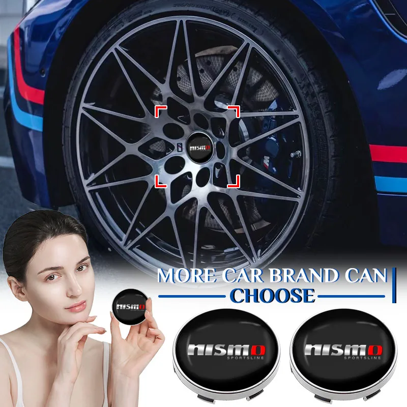 Car Wheel Hub Center Caps Rims Car Series Rims Wheels Cover For Nissan Nismo Emblem GTR Tiida Sylphy Teana X-trail 1 2 Qashqa