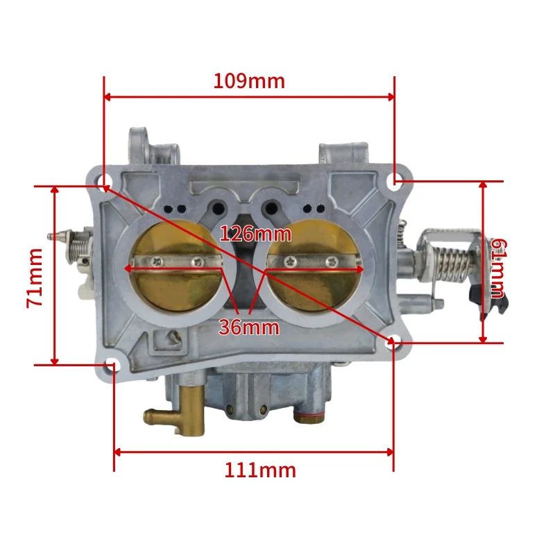 40HP 2-Stroke Outboard Carburetor New 6F5-14301-00 Fuel Type Replacement for 6F6-14301-00 Models Boat Engines