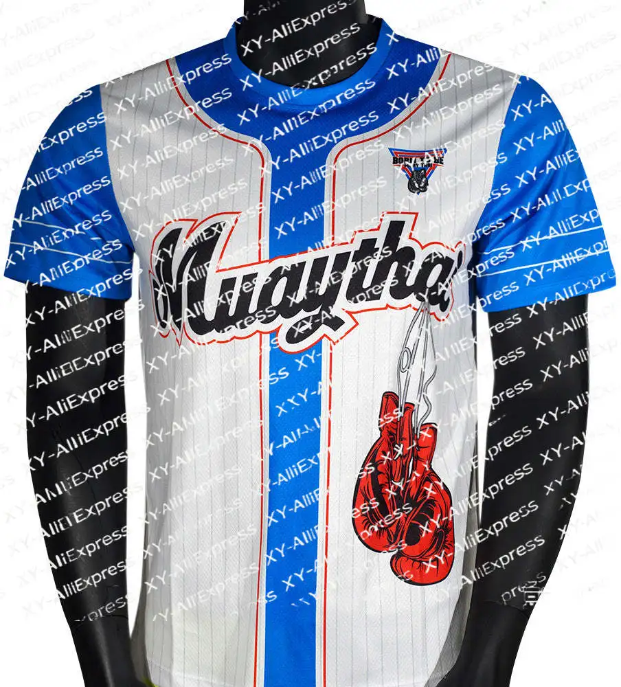 Fight Sport Jersey, Retro Jersey Look with Boxing Glove Graphic, Quick Dry Breathable, Great Gift for Muay Thai and Boxing Fans.