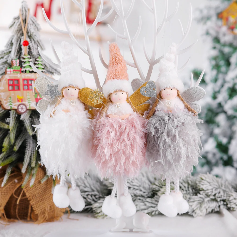 

3pcs Cloth Christmas Tree Hanging Pendant Creative Ornament Christmas Tree Hanging Pendant Decor Home Party Window