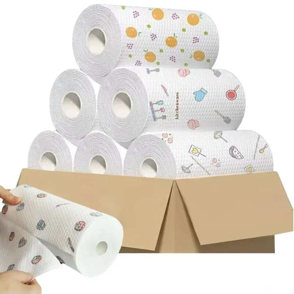 Thickened Degreased Disposable Lazy Cleaning Rags Washable Dry Wet Dual-Use Cleaning Cloth Non-woven Fabric One-Time Dishcloth