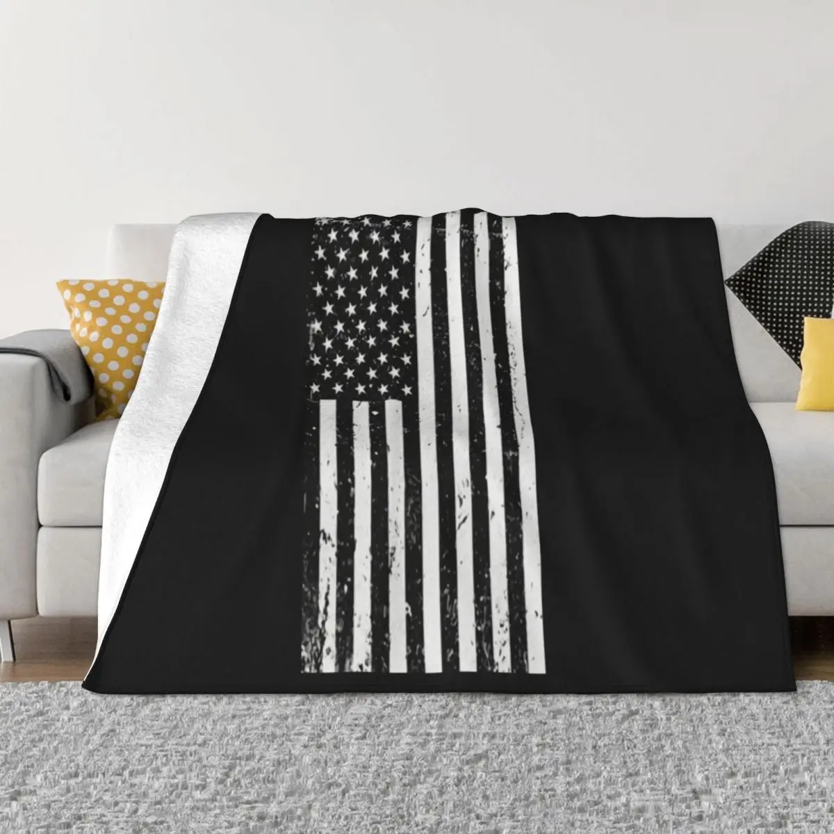 American Flag Merica July 4Th Vintage Star Pattern Classic Black Geek New Design Throw Blanket