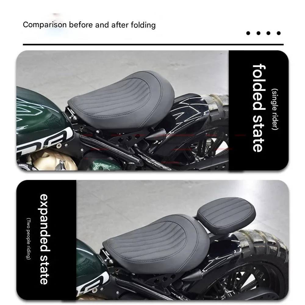 For BENDA NAPOLEON BOB 250 Motorcycle Foldable Rear Passenger Seat Retro Hidden Cushion Modified Accessories