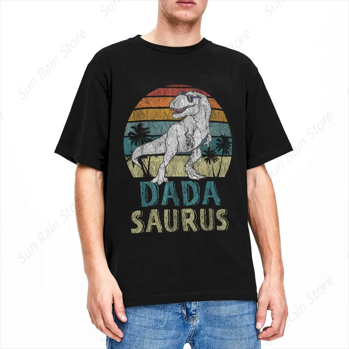 Dadasaurus T Rex Dinosaur Dada Saurus Family Matching T-Shirts for Men Amazing Cotton Tees Father's Day T Shirts Printed Tops