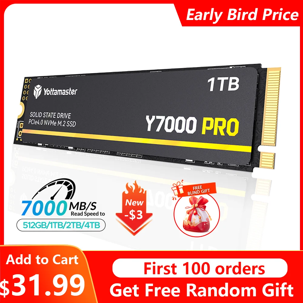 

Yottamaster Y7000PRO M.2 SSD 4TB 2TB 1TB 512GB SSD Hard Drive Harddisk M2 NVMe Pcie4 SSD Internal Solid State Disk For Game PC