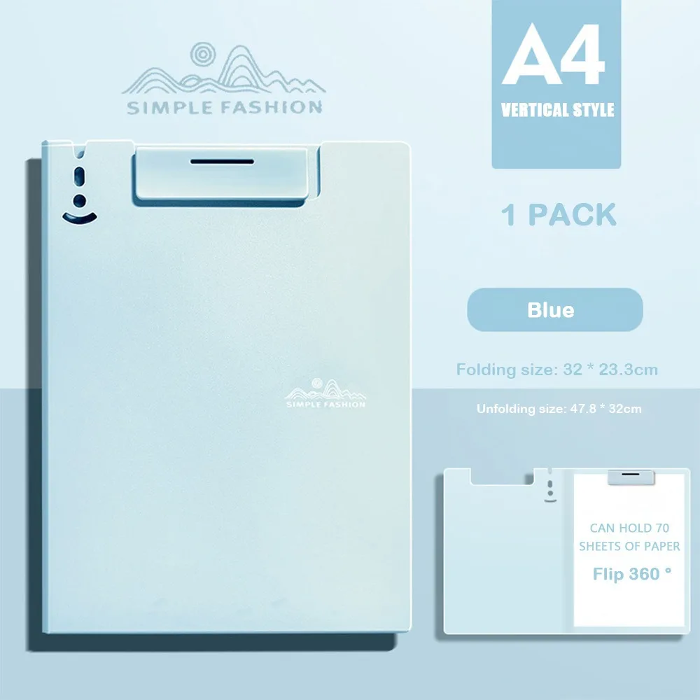 Abrazadera de placa Verhical de doble uso, resistente al agua, con clip de Metal, carpeta de archivos A4, almohadilla de escritura duradera gruesa para oficina